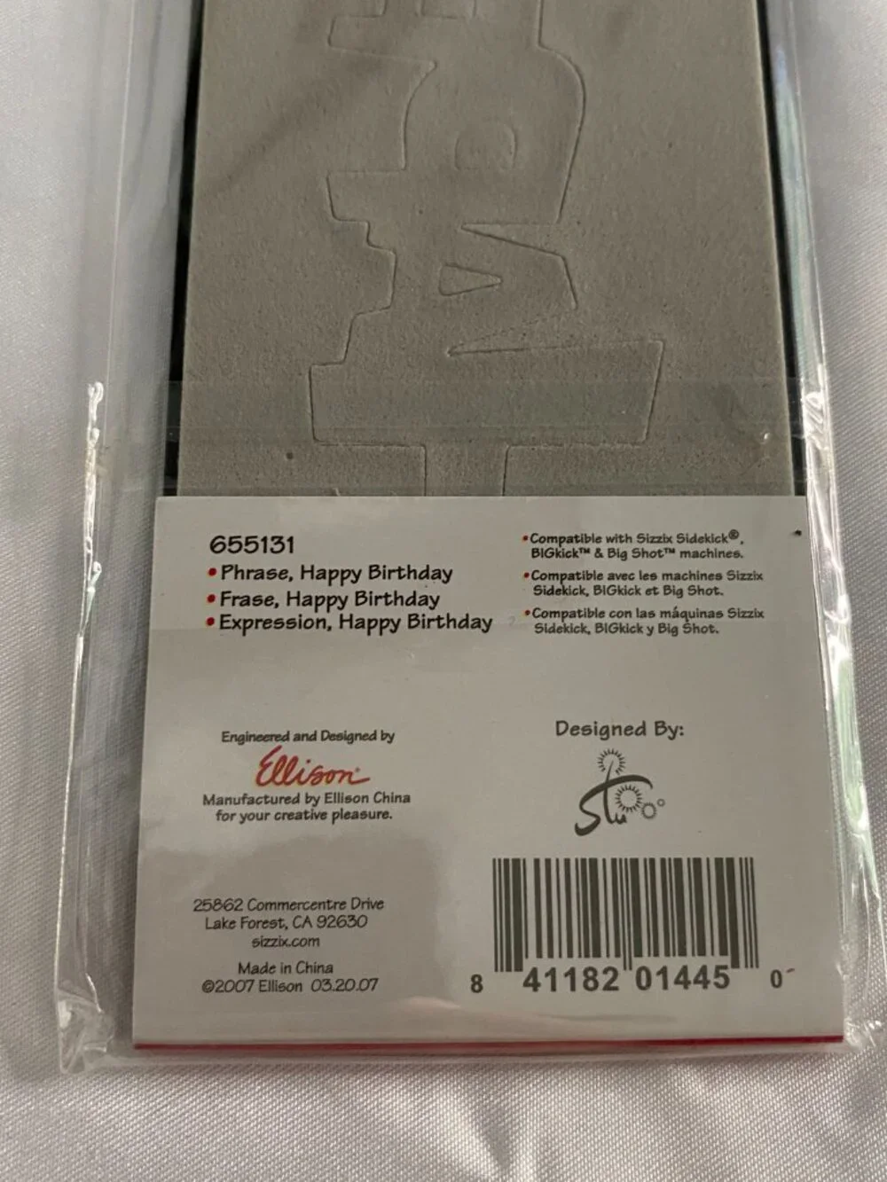 Sizzix Sizzlits Happy Birthday Decorative Strip Cutting Die